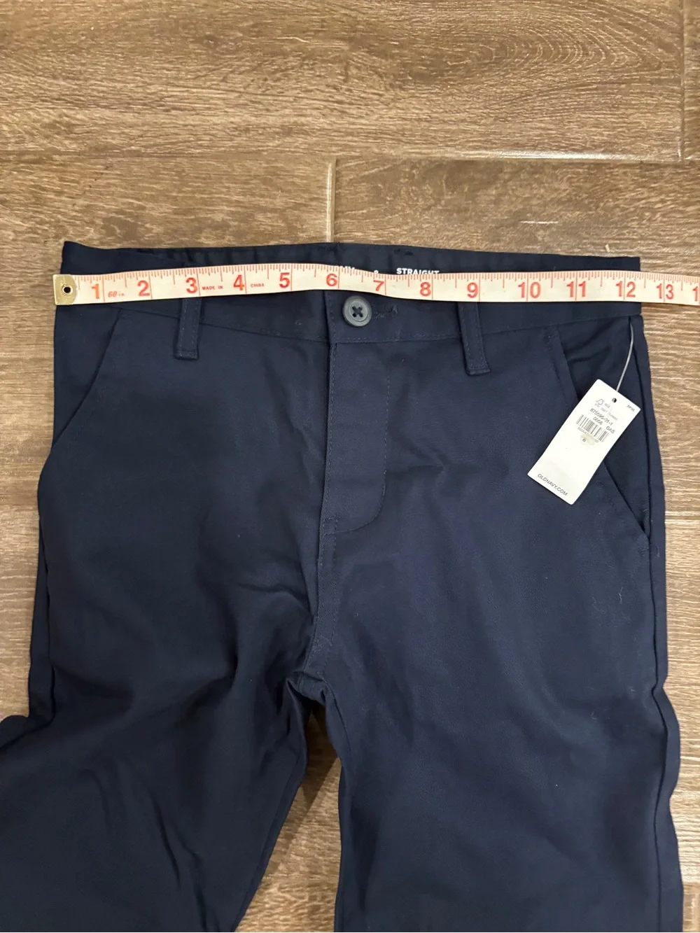 Old Navy Girls Sz 8 Navy Straight-Leg Pants Cotton Stretch Chino School Uniform